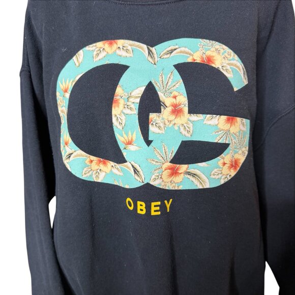 OBEY OG monogram logo signature Large sweatshirt streetwear - Picture 2 of 4